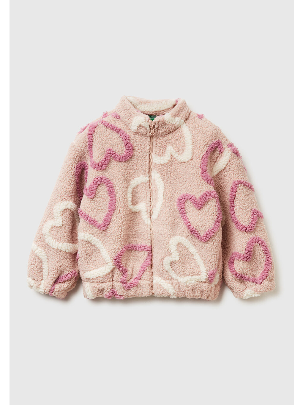 Kahverengi Kız Çocuk Taba Tamamı Desenli Kürklü Ceket