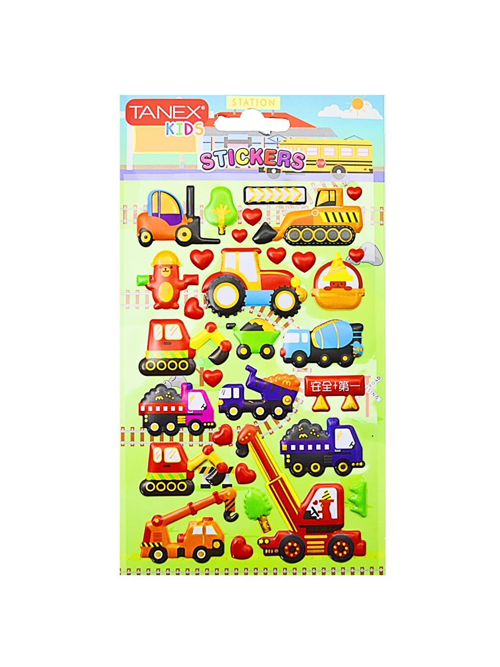 Tanex Kids Sticker Puffy İş Makineleri Serisi 32 Parça (26152)