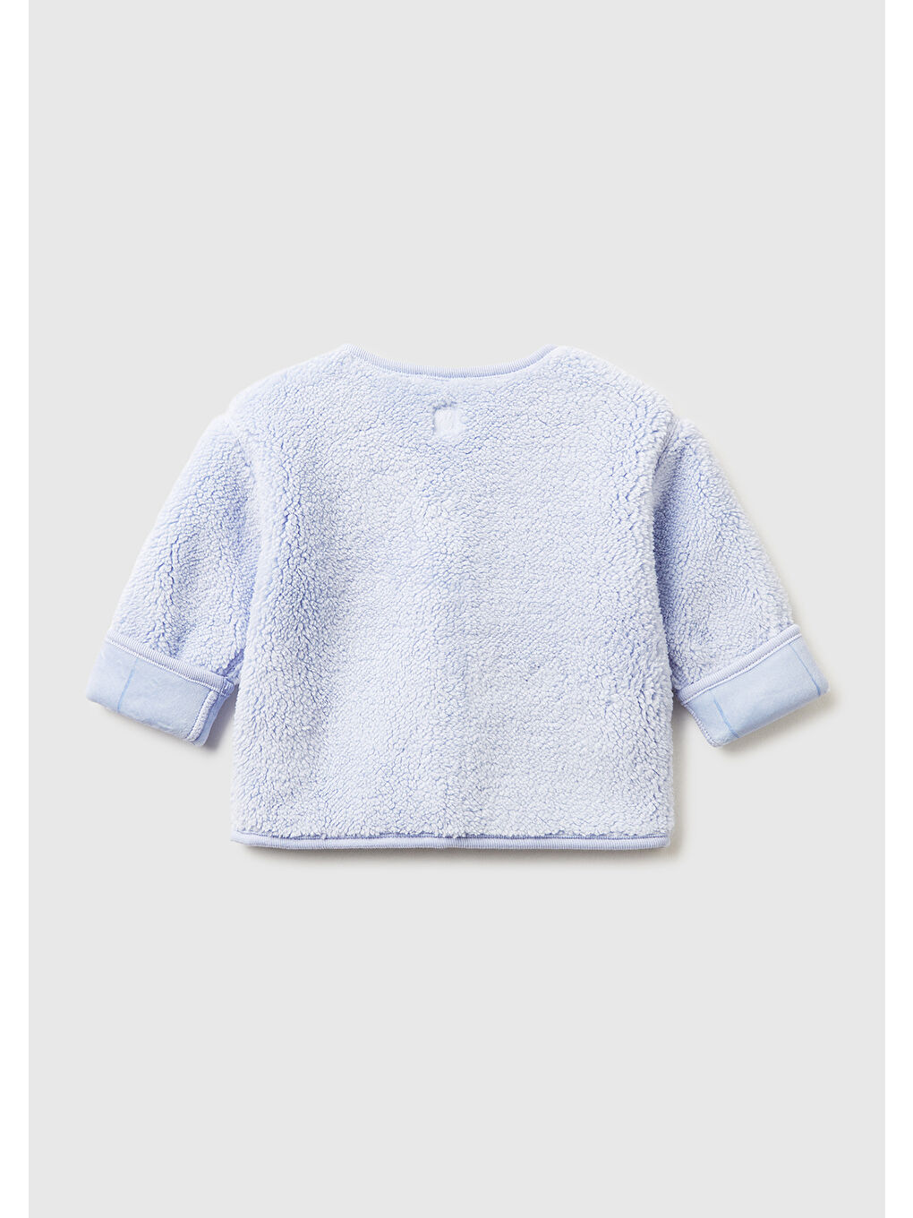 Bebek Açık Mavi Desenli Çift Taraflı Çıtçıtlı Bomber Yaka Şardonlu Sweatshirt Hırka-1