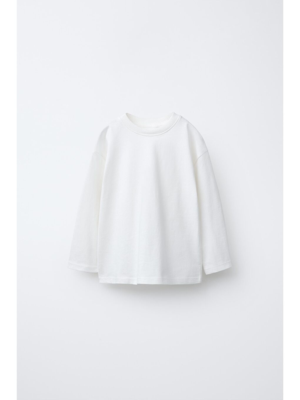 Karışık Unisex Çocuk Pamuklu Siyah & Beyaz Düz Uzun Kollu T-Shirt 2'Li Set-1