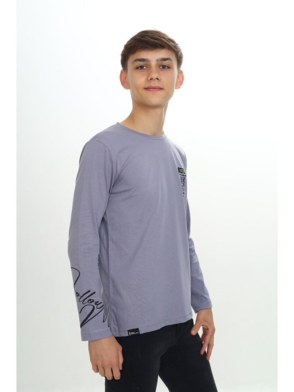 Gri Erkek Çocuk Baskılı Tişört-2