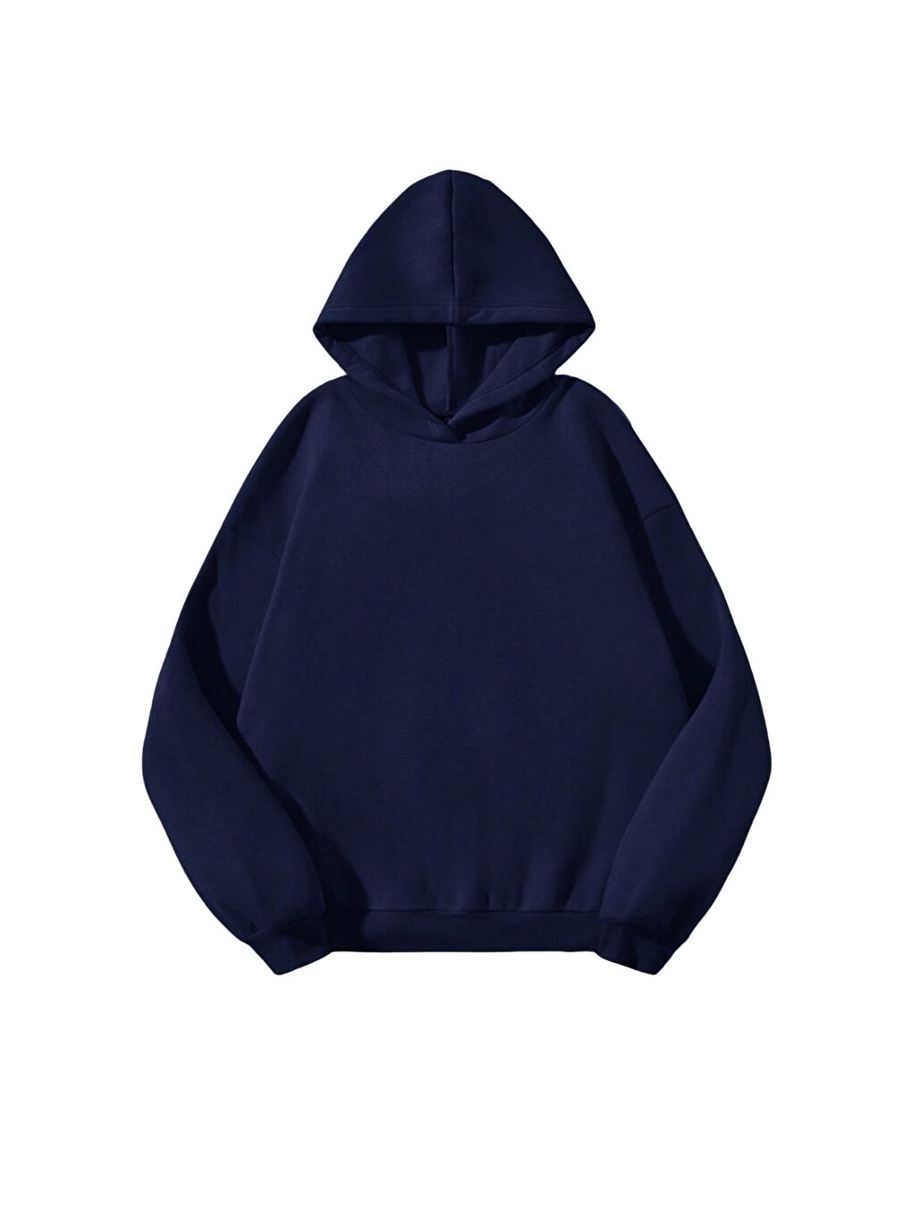 Unisex 3 İplik Lacivert Basic Sweatshirt Hoodie
