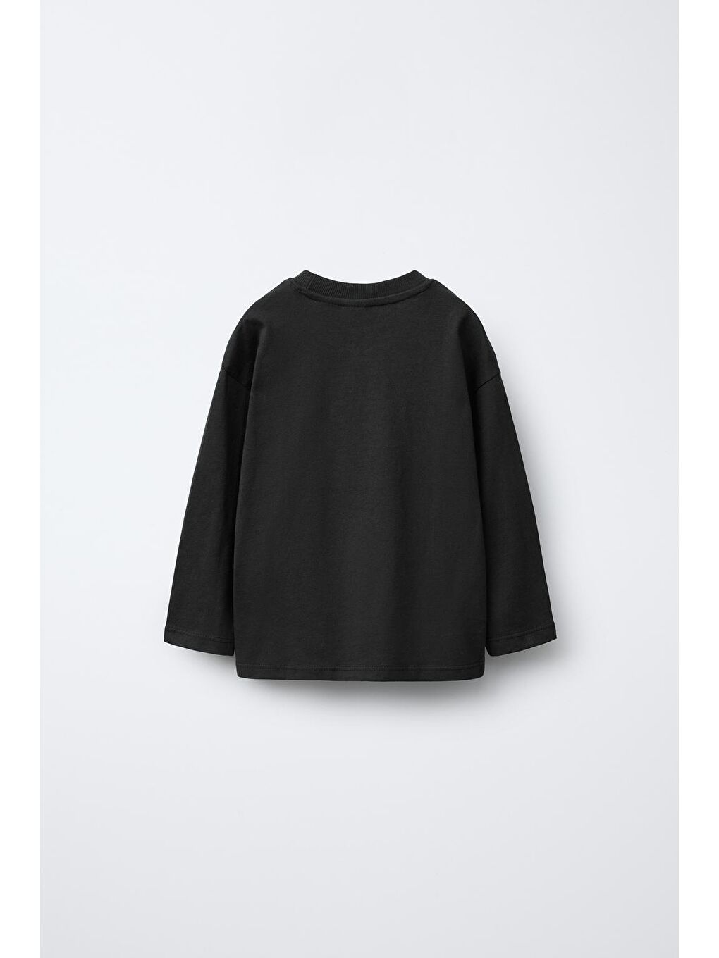 Karışık Unisex Çocuk Pamuklu Siyah & Beyaz Düz Uzun Kollu T-Shirt 2'Li Set-2