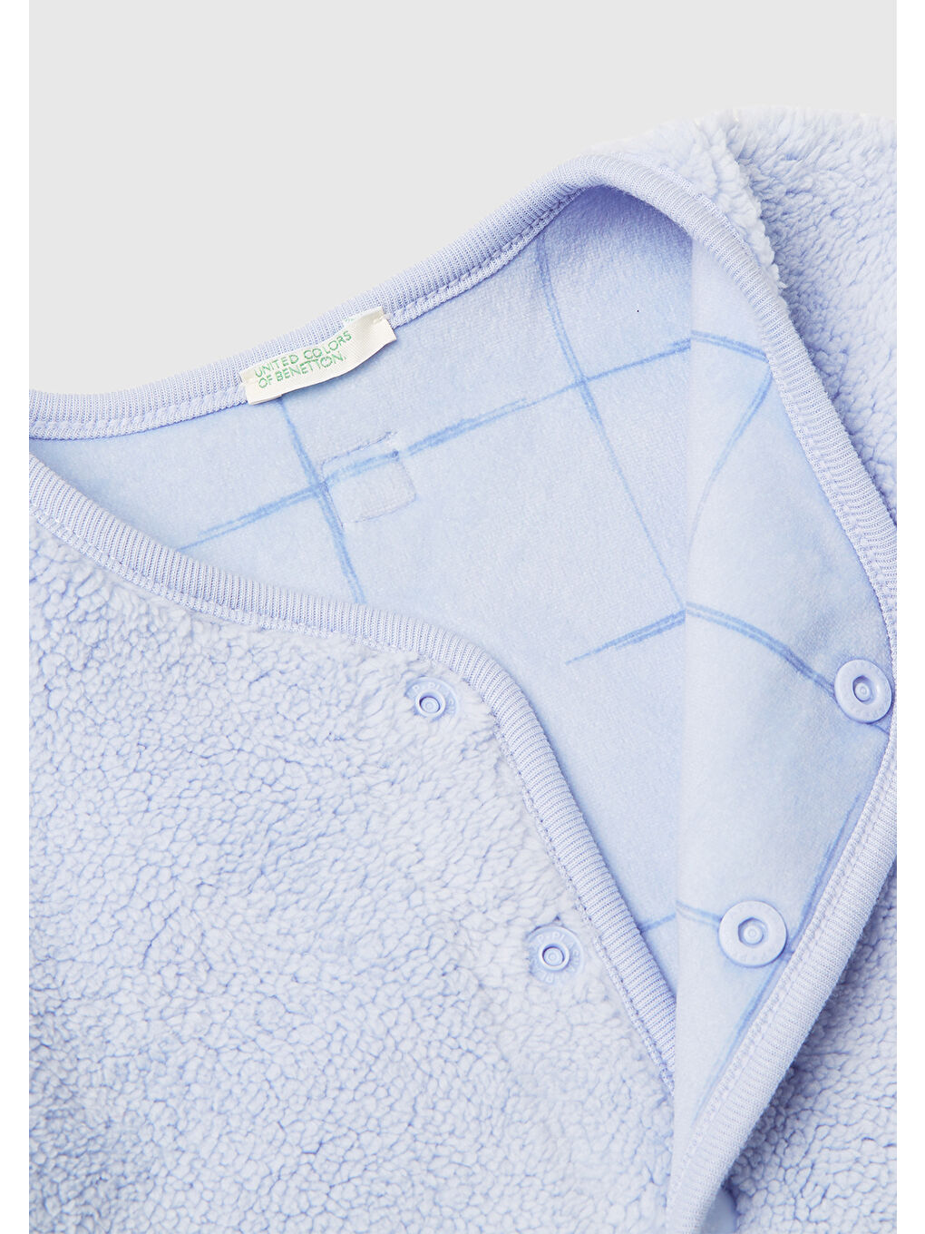 Bebek Açık Mavi Desenli Çift Taraflı Çıtçıtlı Bomber Yaka Şardonlu Sweatshirt Hırka-2