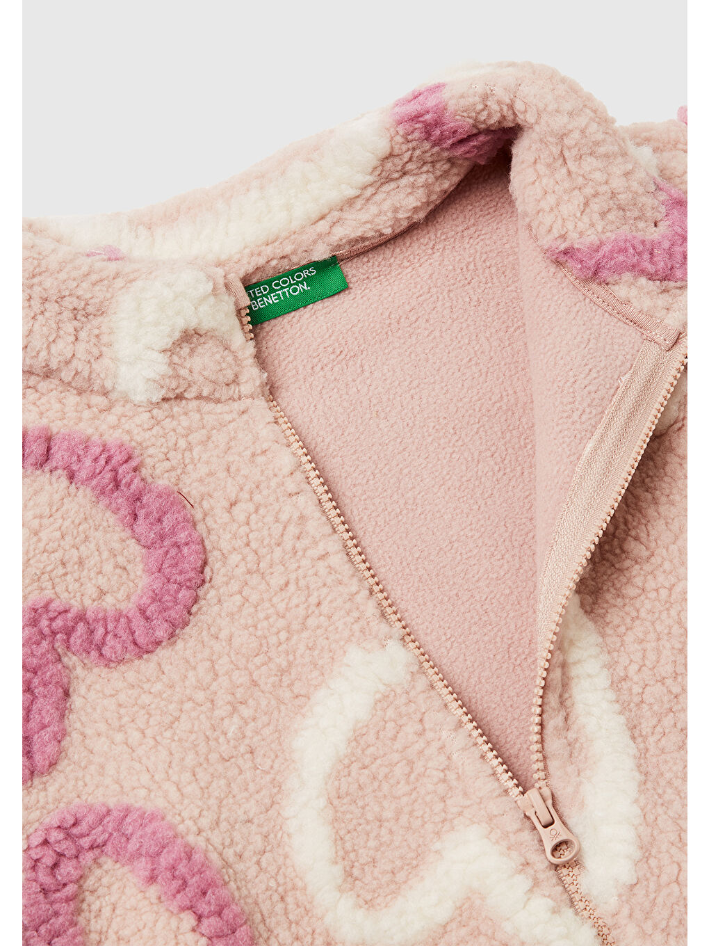 Kahverengi Kız Çocuk Taba Tamamı Desenli Kürklü Ceket-2