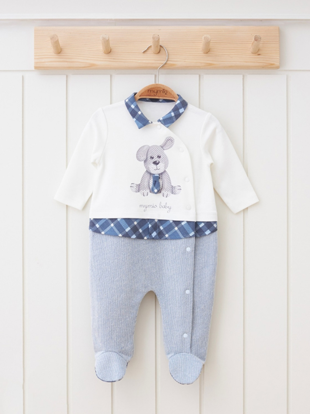 Mavi Gömlek Yaka Erkek Bebek Tulum