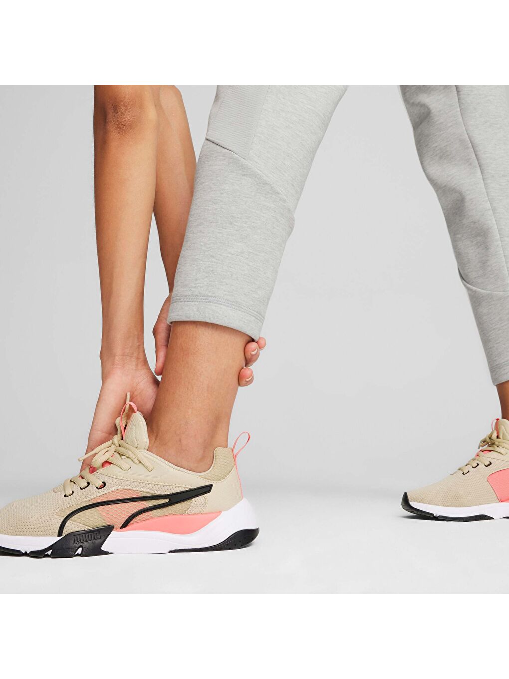 Gri EVOSTRIPE Kadın Yüksek Eşofman Altı-1