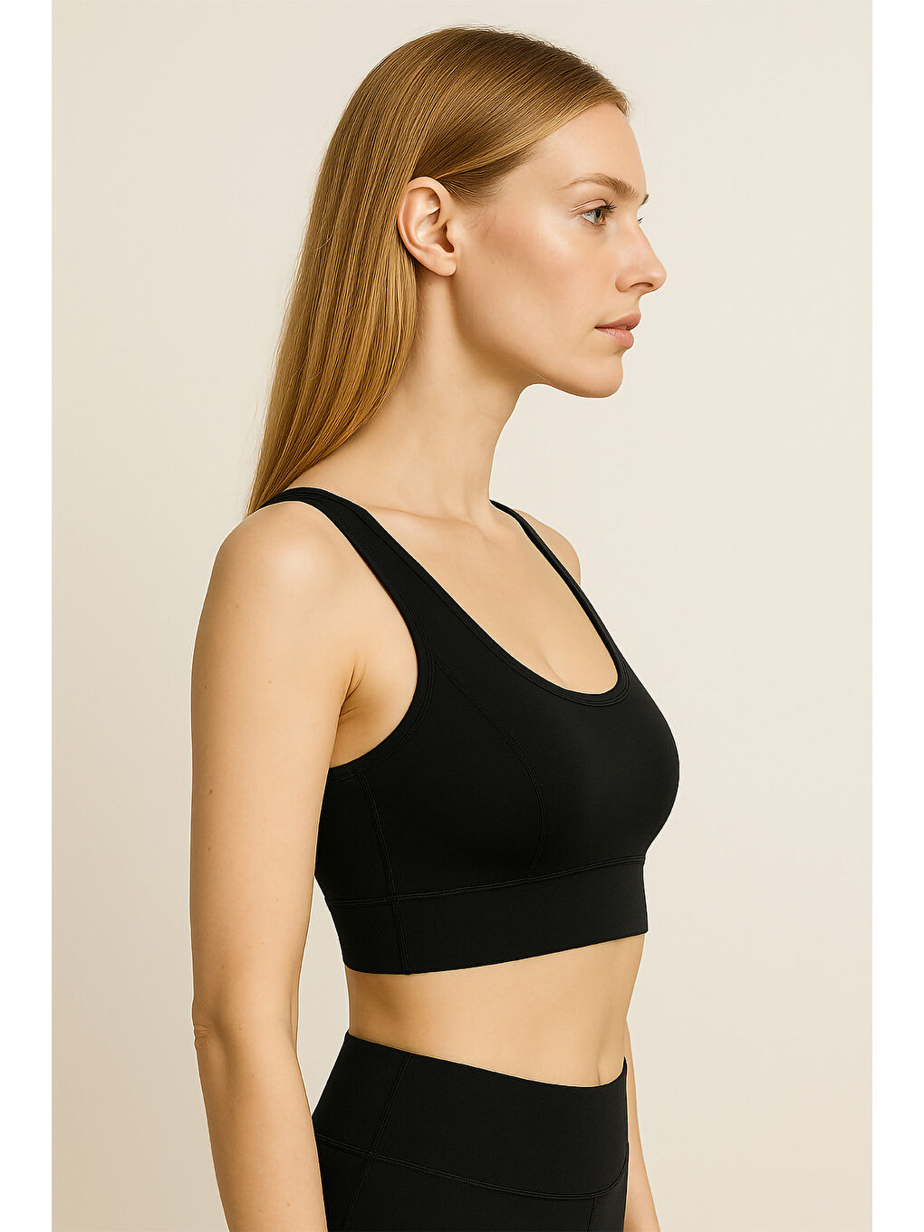 Siyah Kalın Askılı Toparlayıcı Spor Büstiyer-1