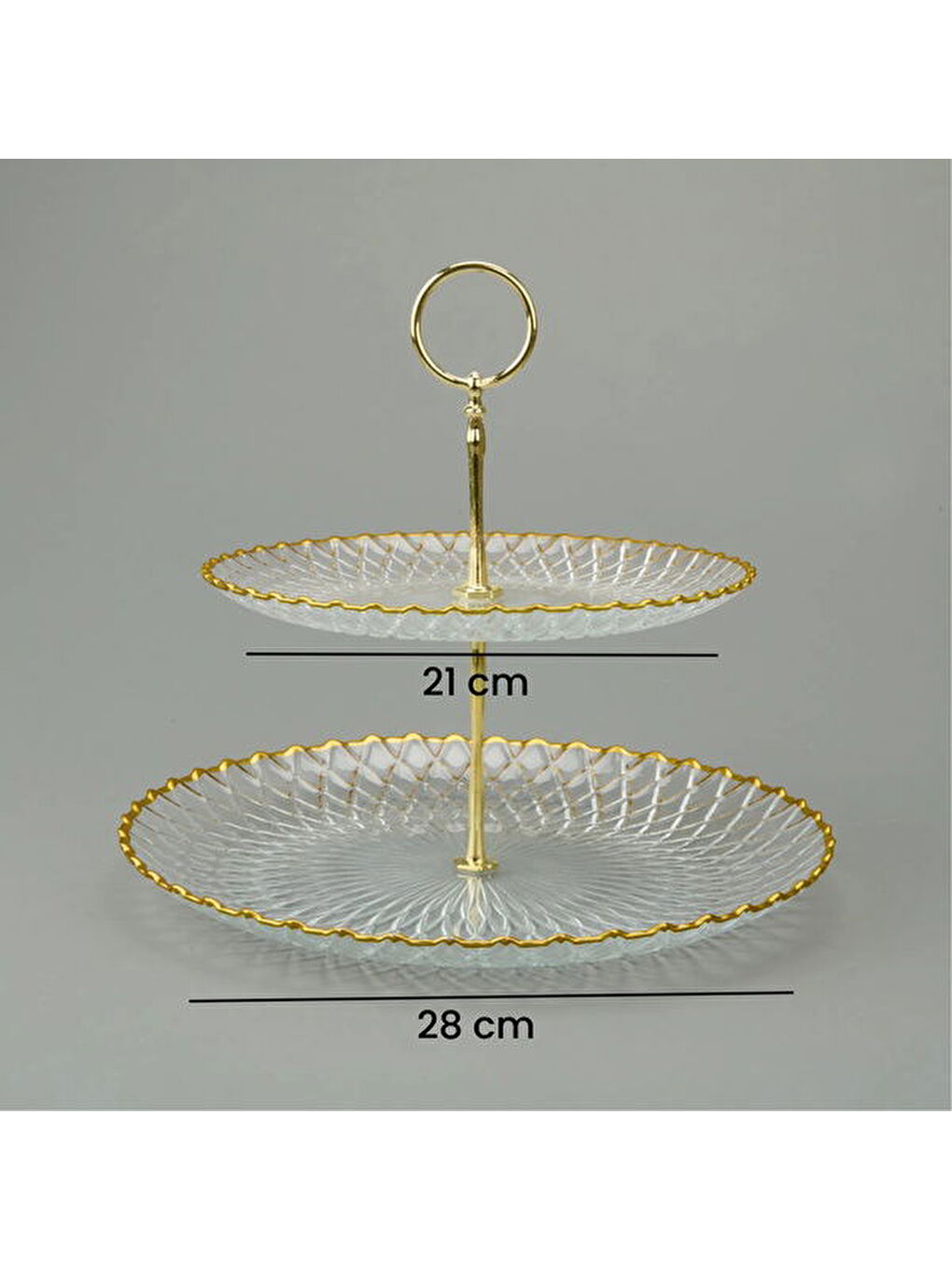 Renksiz Kitchen Zelazo İki Katlı Kurabiyelik - Şeffaf / Altın-4