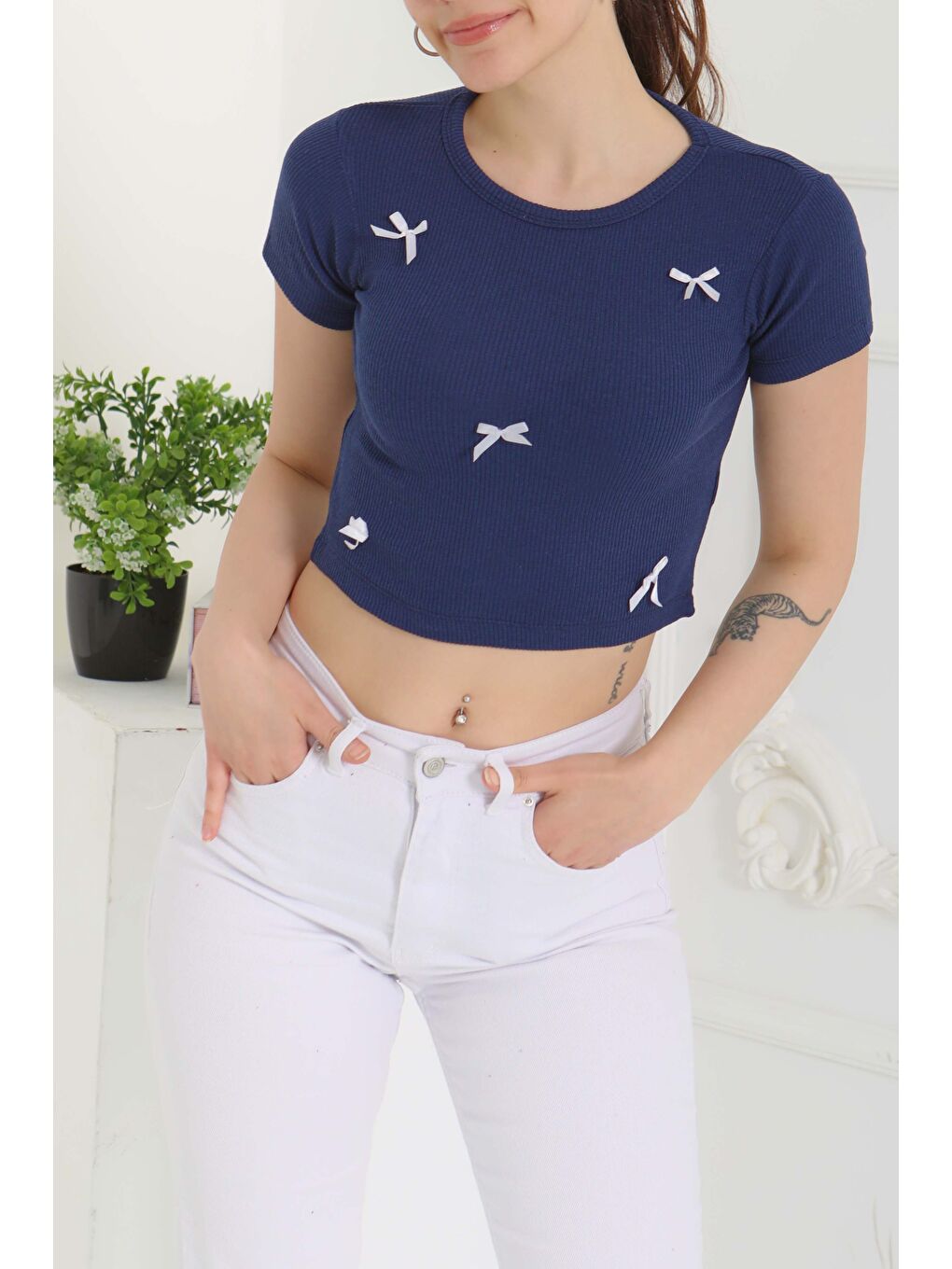 Kurdale Detaylı Bady Lacivert - 27142-4