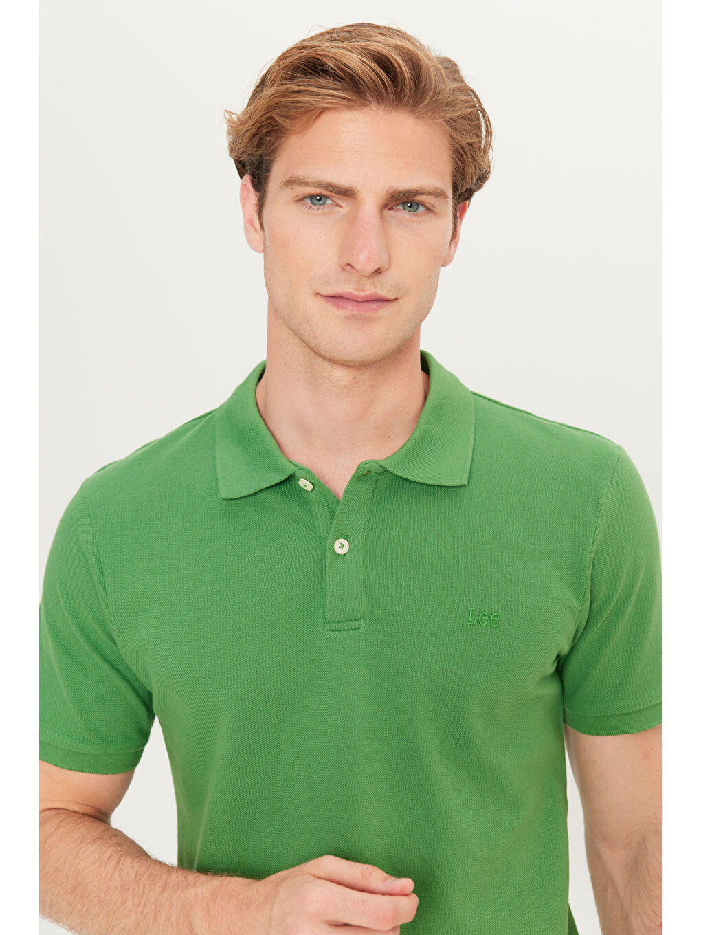 %100 Pamuk Regular Fit Normal Kesim Mint Yeşili Polo Yaka Tişört-3