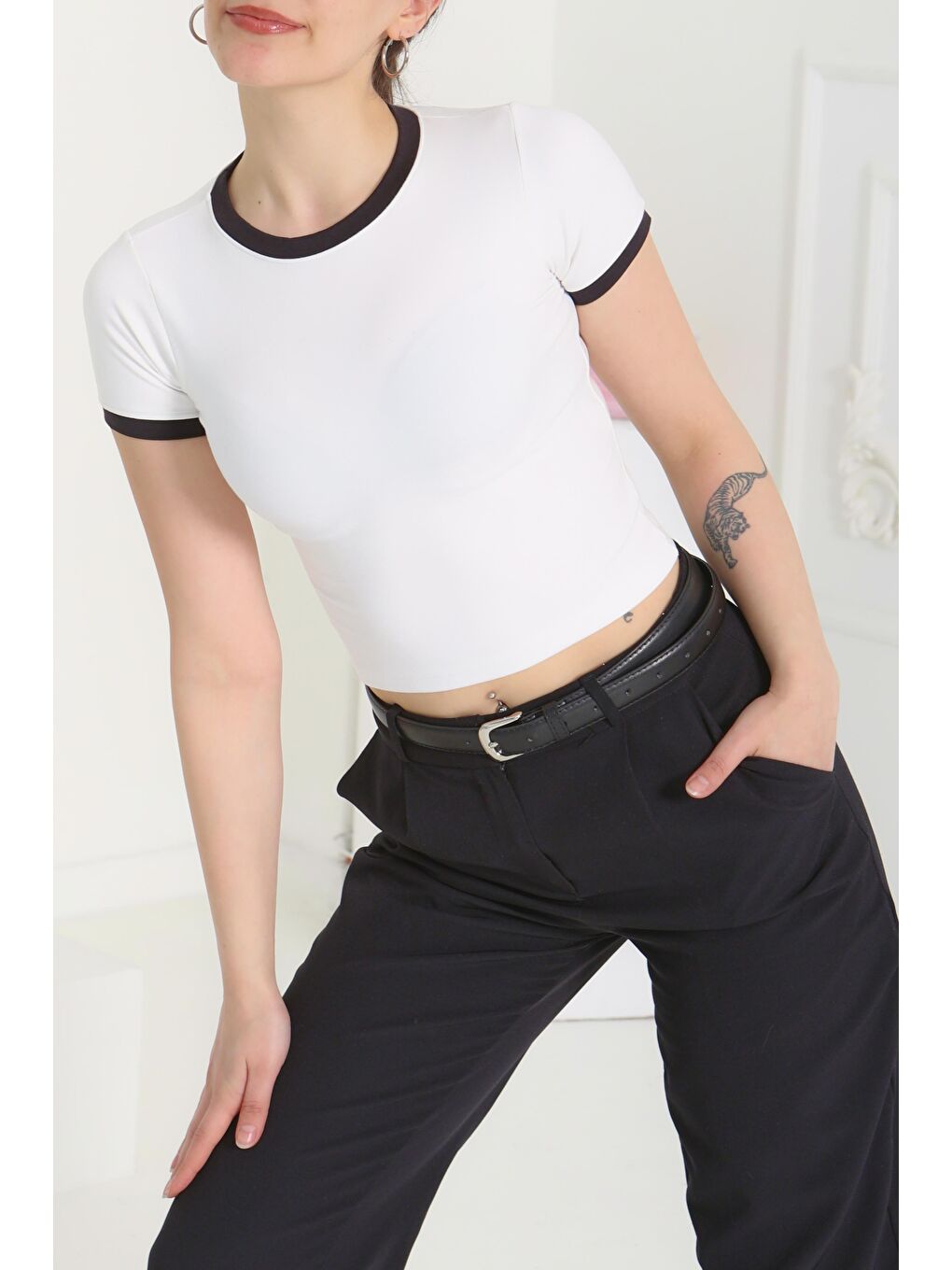 Garnili Crop Beyaz - 27116-1