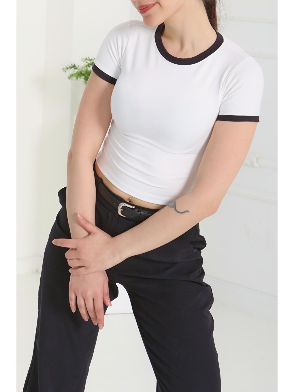 Garnili Crop Beyaz - 27116-2