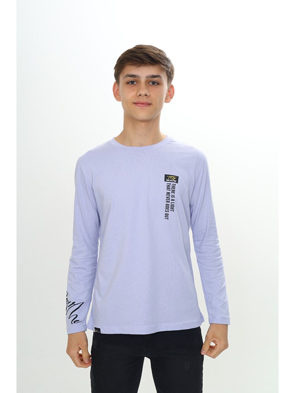 Lila Erkek Çocuk Baskılı Tişört