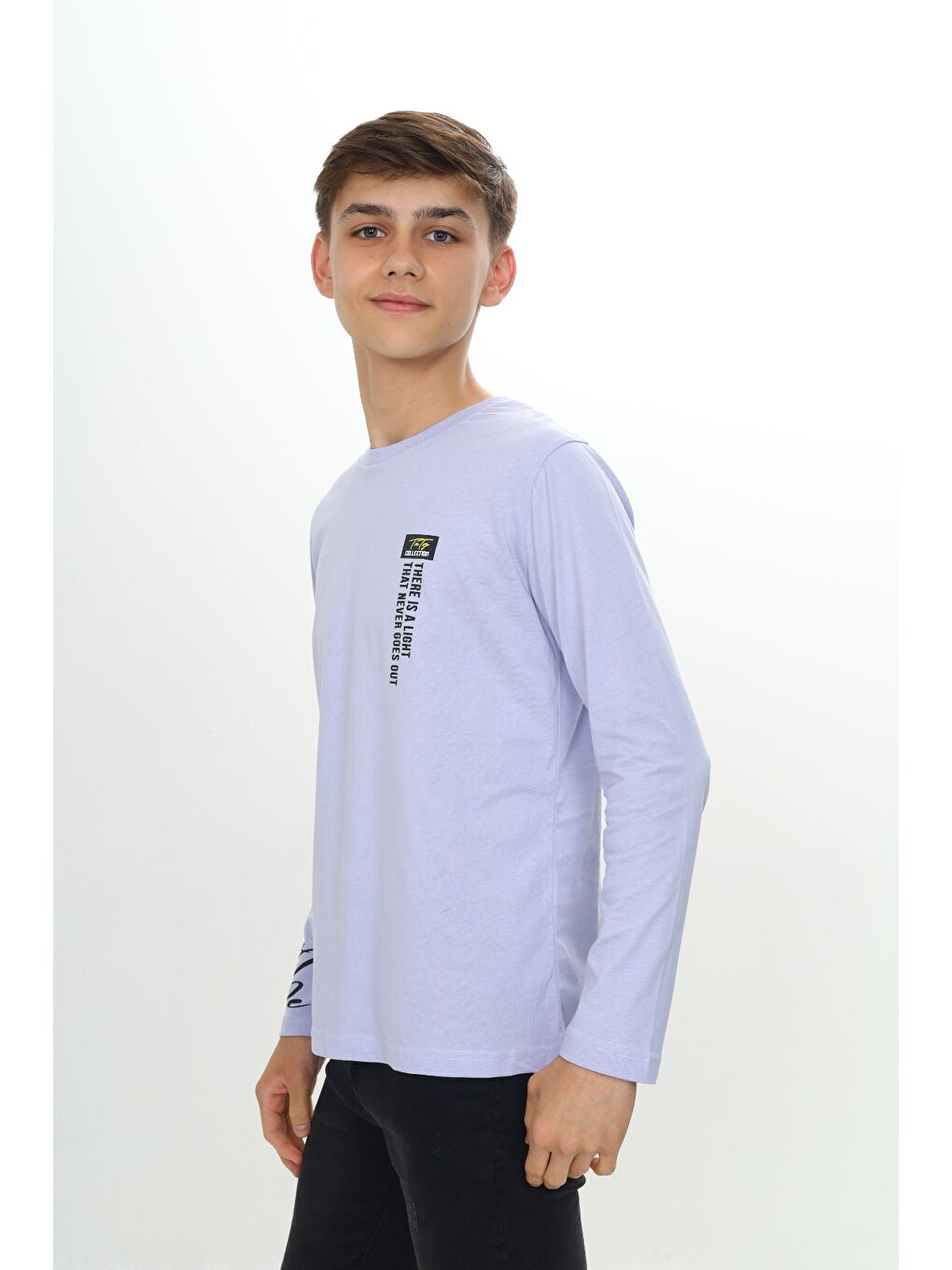 Lila Erkek Çocuk Baskılı Tişört-2