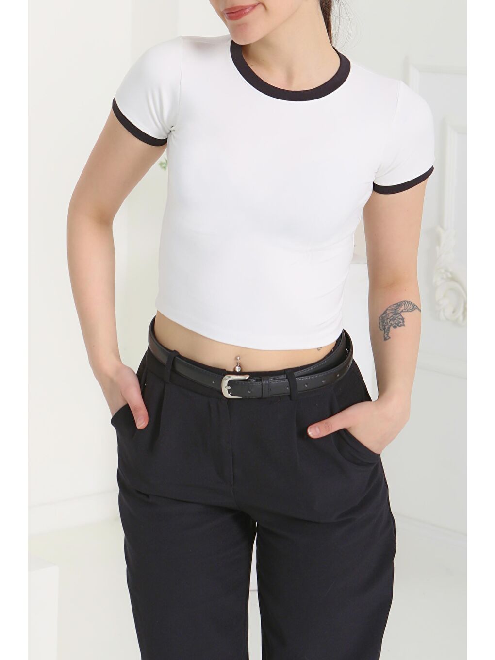 Garnili Crop Beyaz - 27116-3