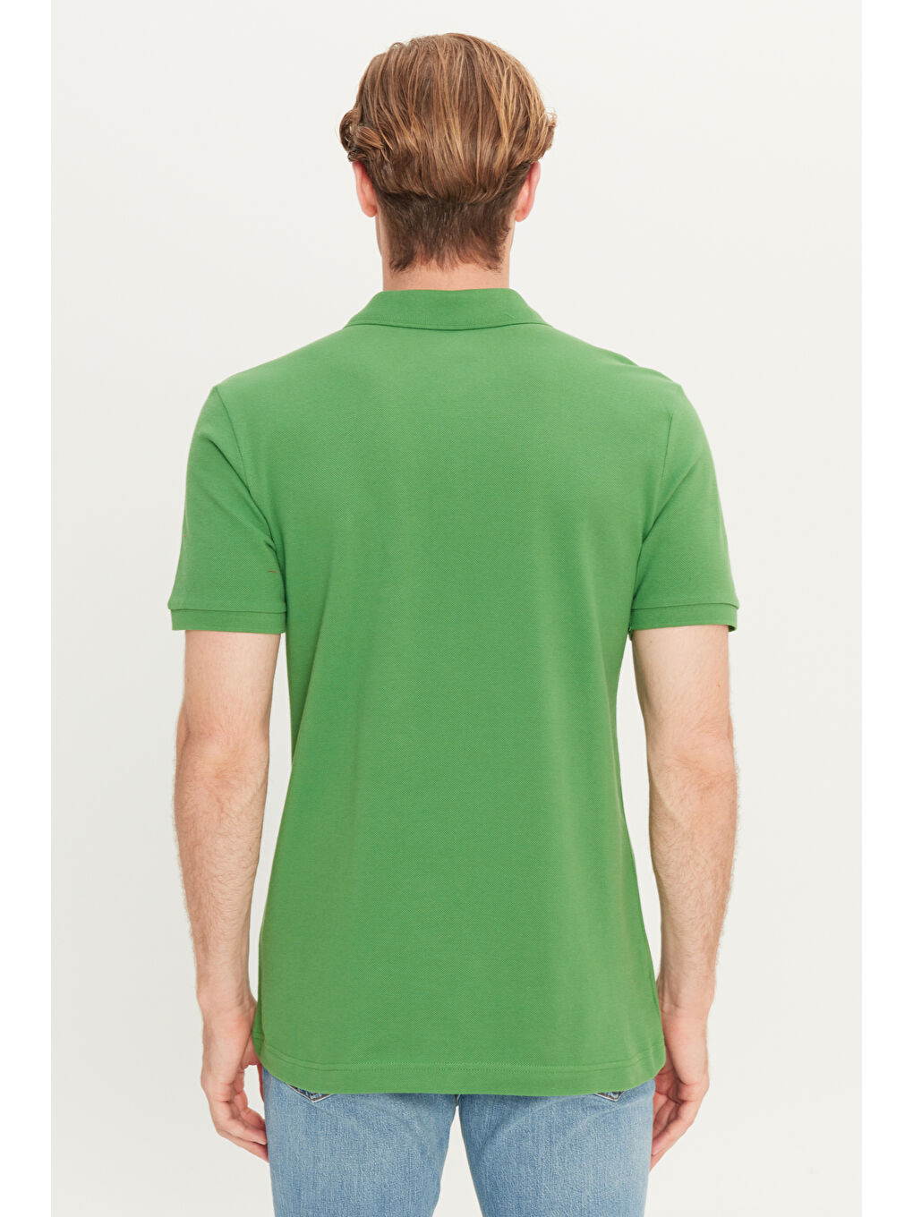 %100 Pamuk Regular Fit Normal Kesim Mint Yeşili Polo Yaka Tişört-4