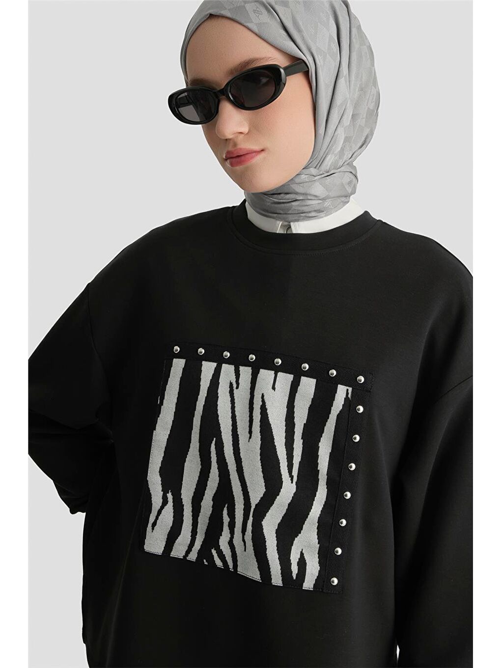 Zebra Desenli Örme Takım 25Kd2802 Siyah-1