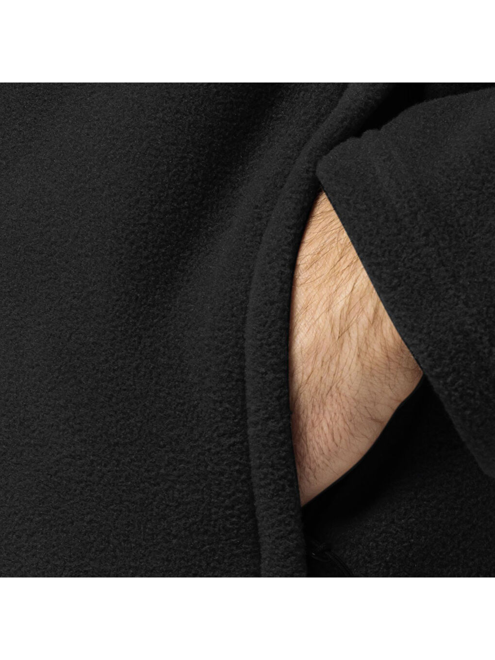 Winterstein Fz Erkek Siyah Polar Fermuarlı Sweatshirt-8