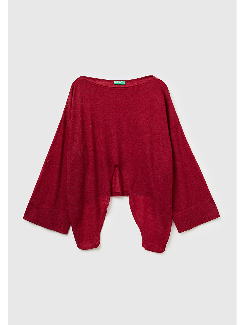 Kadın Fuşya Alpaka ve Yün Karışımlı Düğme Detaylı Beli Bağlamalı Kazak-1