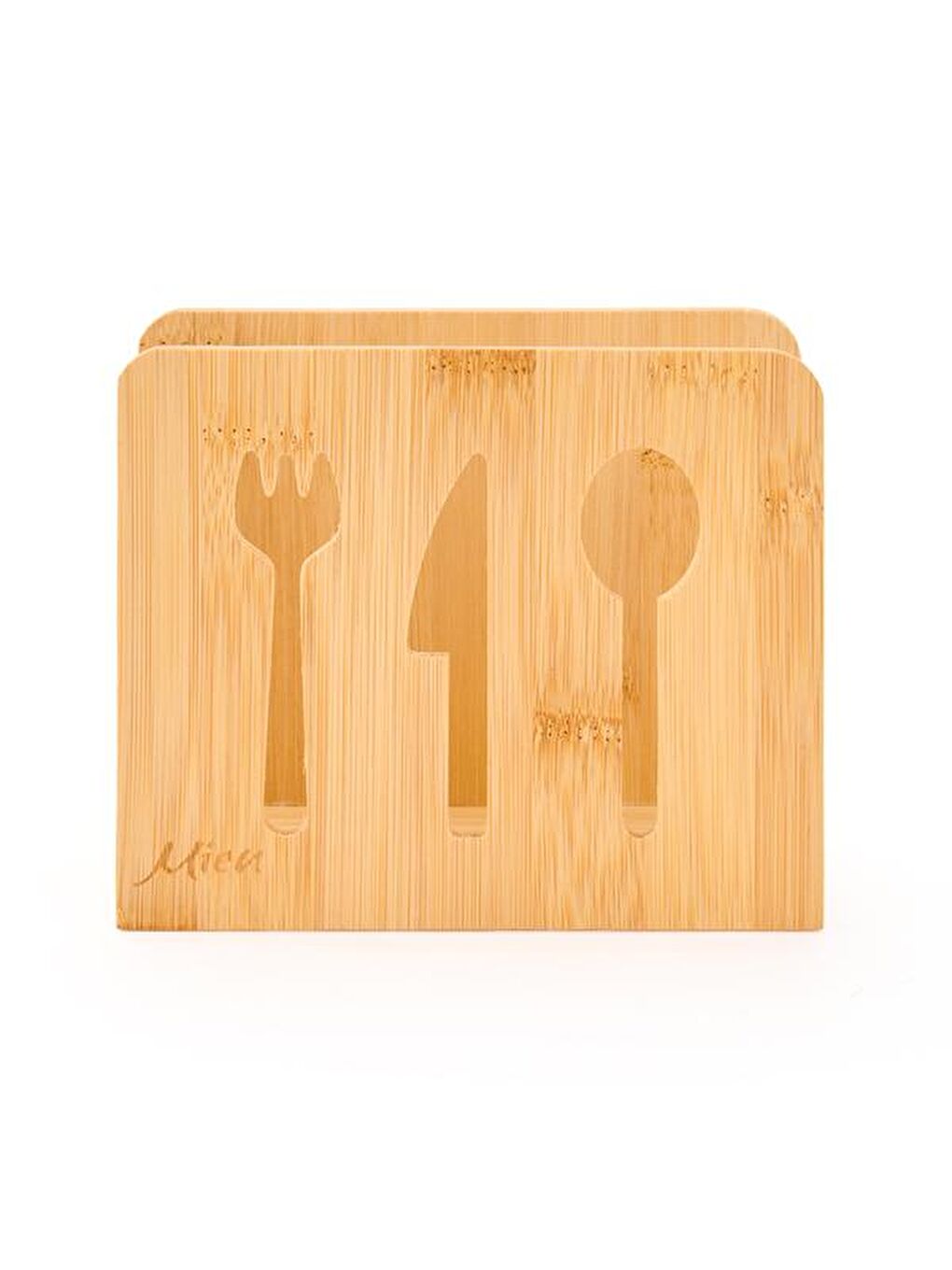 Bambu Dik Peçetelik - Kahverengi - 14 cm