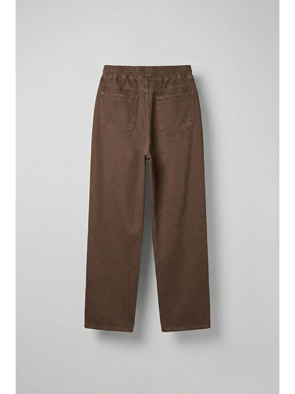 Erkek Baggy Fit Gabardin Kumaş Pantolon Kahverengi-1