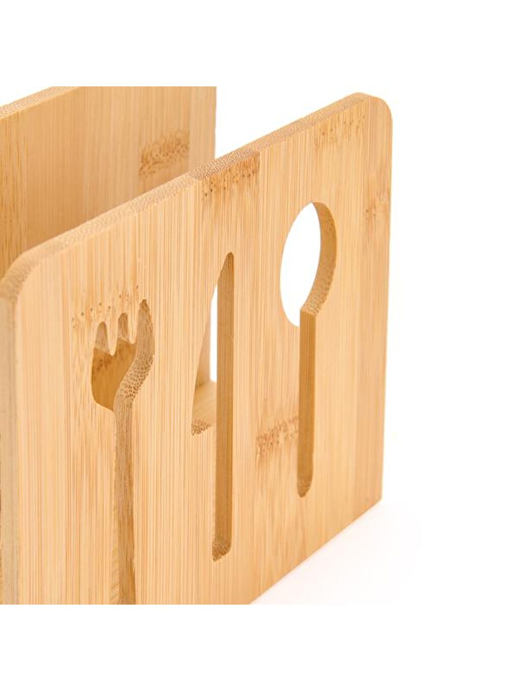 Bambu Dik Peçetelik - Kahverengi - 14 cm-1