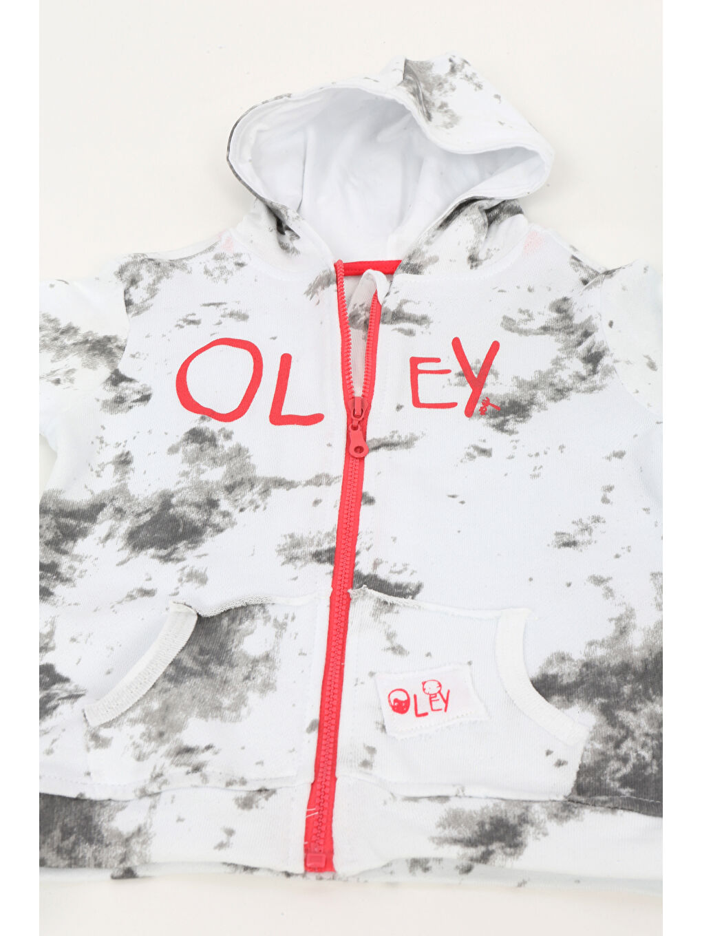 Beyaz Erkek Bebek Batik Desenli Hırka-2