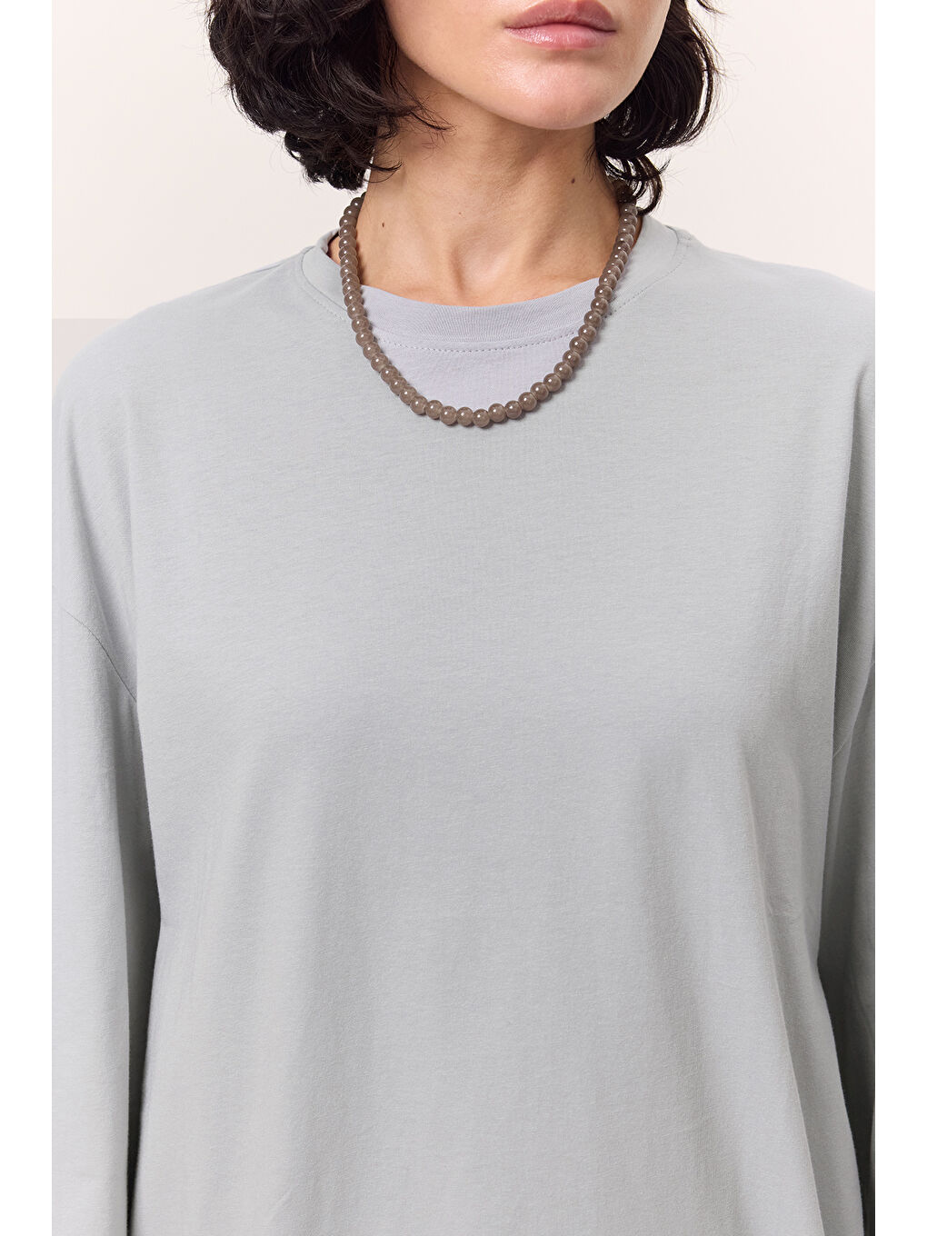 Geniş Kol Oversıze Tshırt Açık Mavi-3