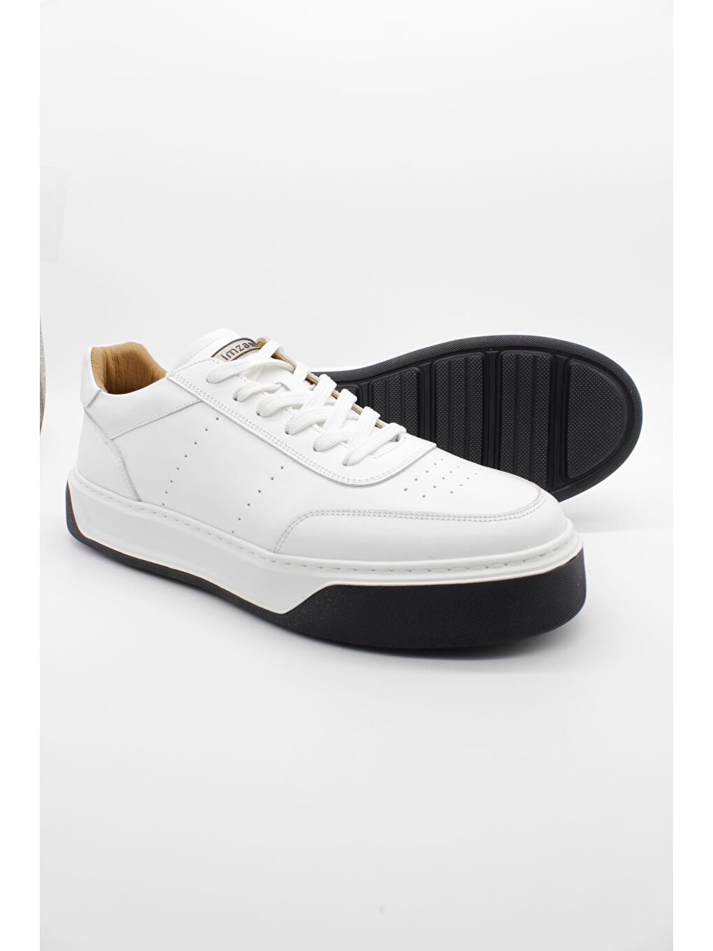 Beyaz Bağcıklı Antik %100 Deri Casual Ayakkabı 1033250164-2