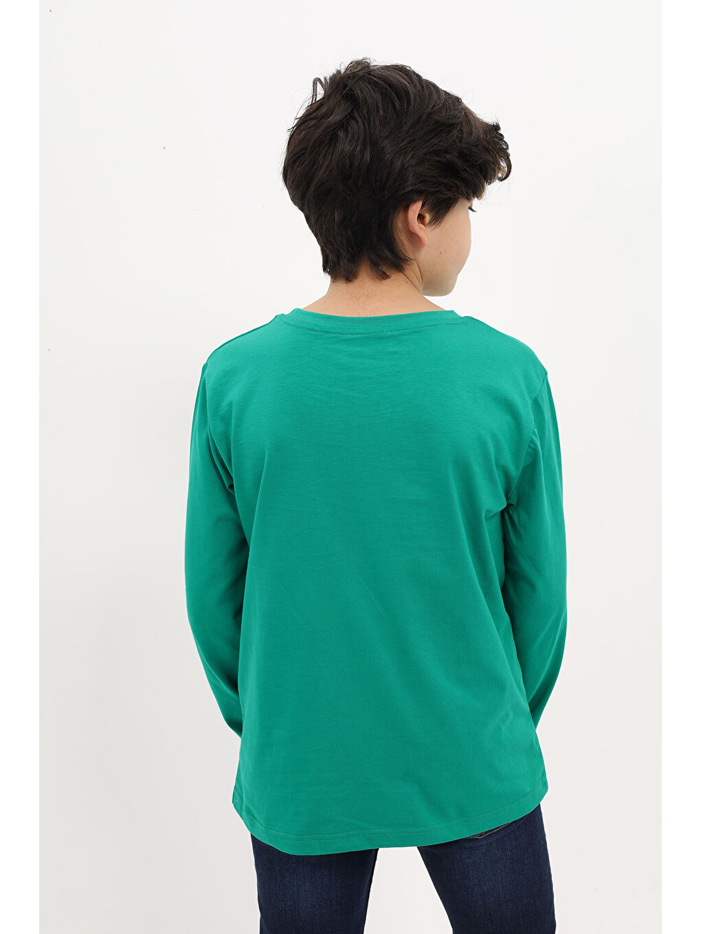 Yeşil Erkek Çocuk Nakışlı Tişört-4