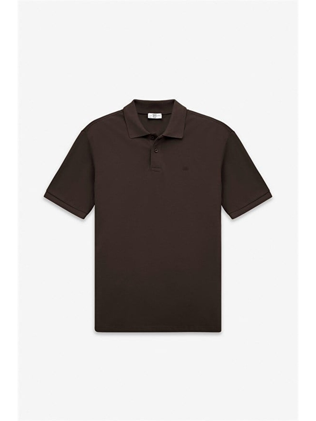 Kahverengi Koyu Kahve Regular Düz Nakışlı Pike Düğmeli Polo Yaka Tişört-4