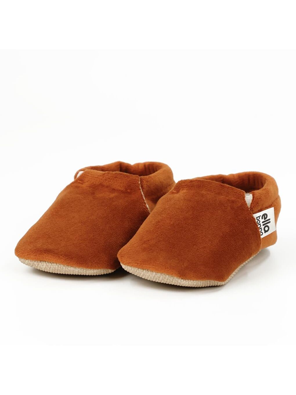 Kahverengi Kadife Bebek Patiği, Kaydırmaz Taban, Kreş Ayakkabısı Patik