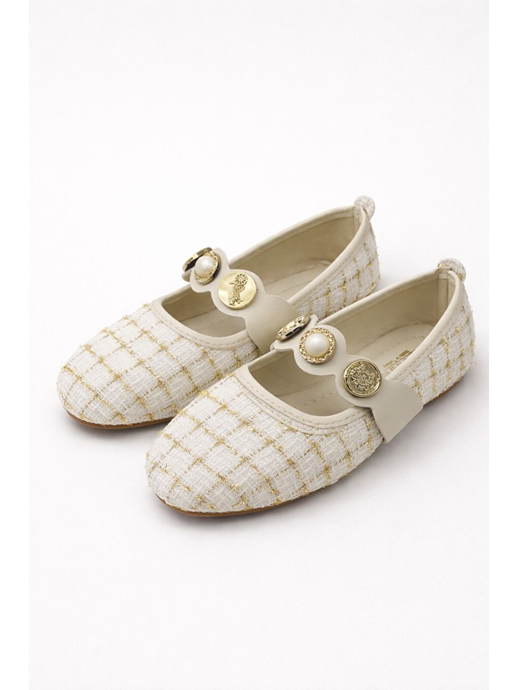 Beyaz SH-250 Tiftikli Turalı Babet Günlük Kadın Ayakkabı Mary Jane Ev Babeti