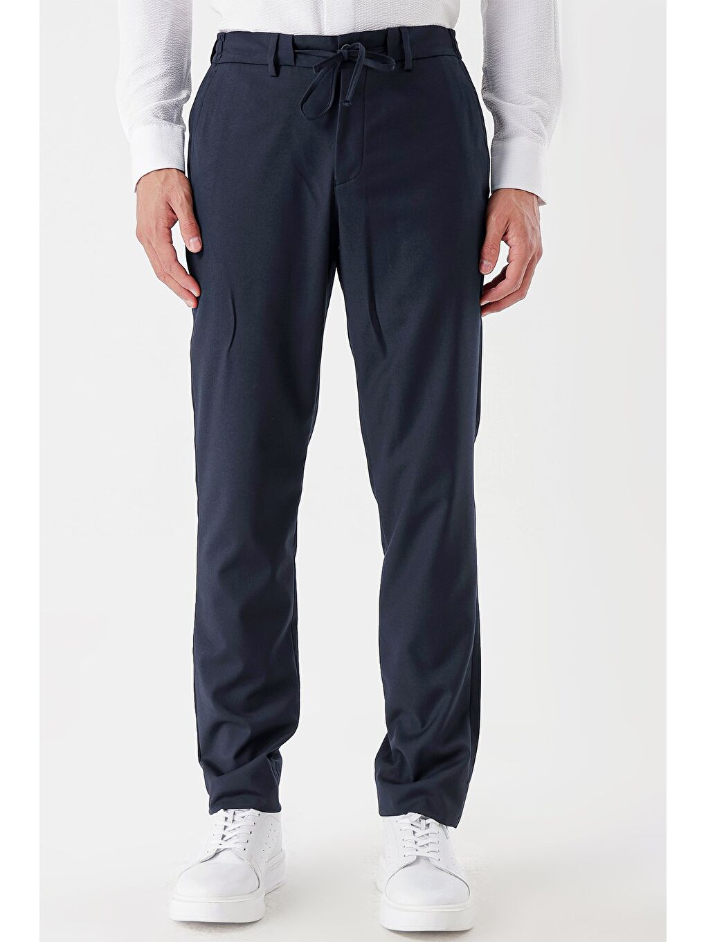 İMZA Koyu Lacivert Esnek Yandan Cepli Casual Slim Fit   Erkek Pantolon 1003235121