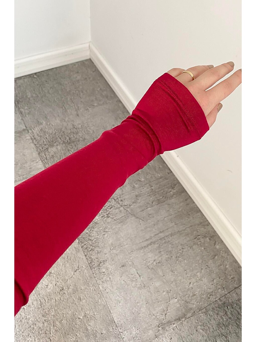 Bisiklet Yaka Düz Renk Body Kırmızı-3