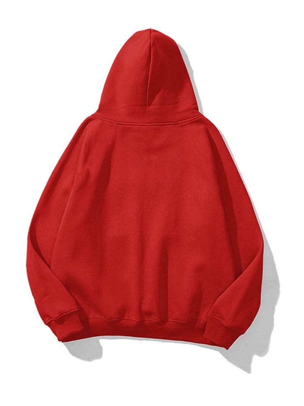Unisex 3 İplik Kırmızı Basic Sweatshirt Hoodie-1