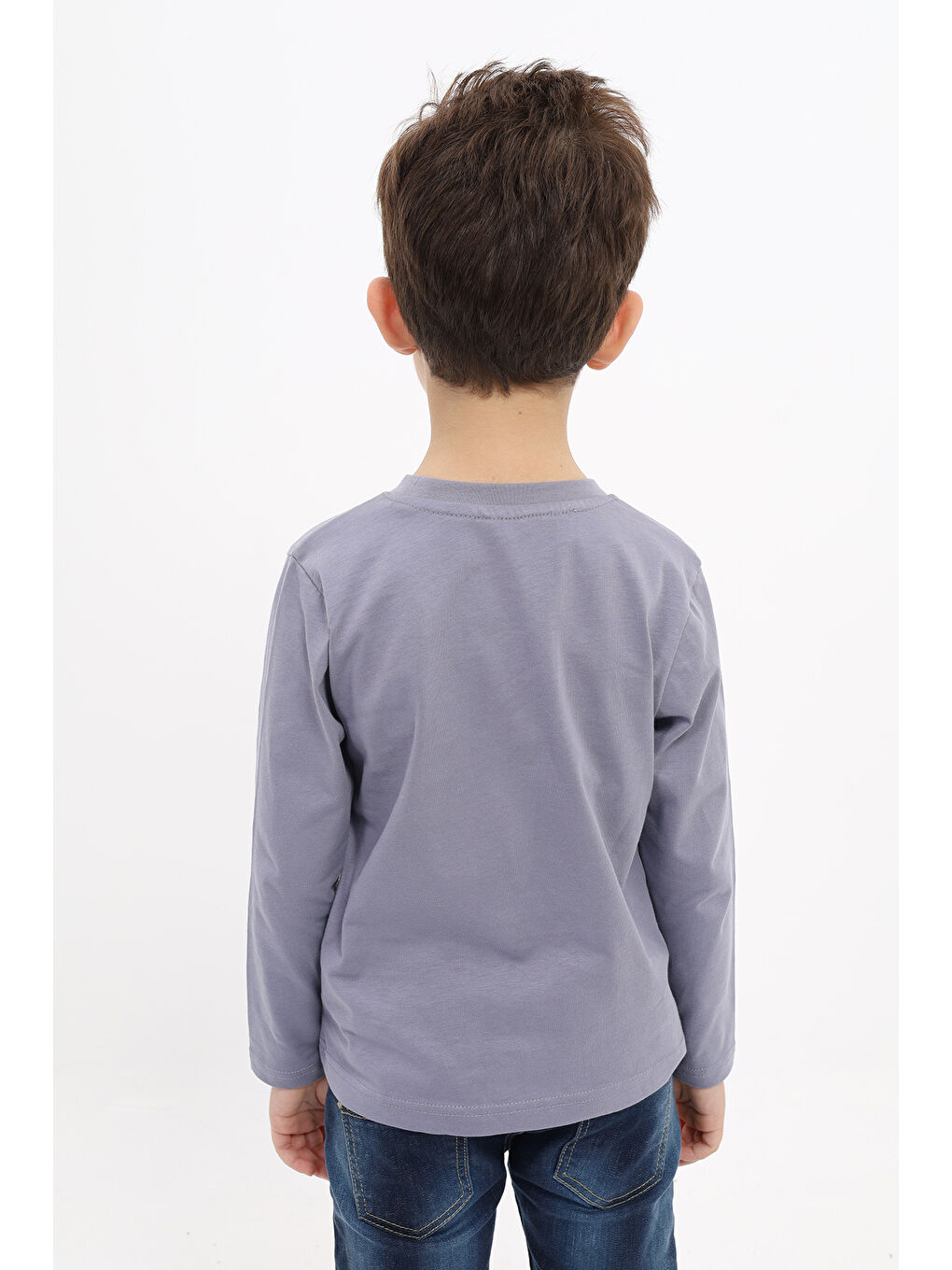 Gri Erkek Çocuk Baskılı Tişört-2