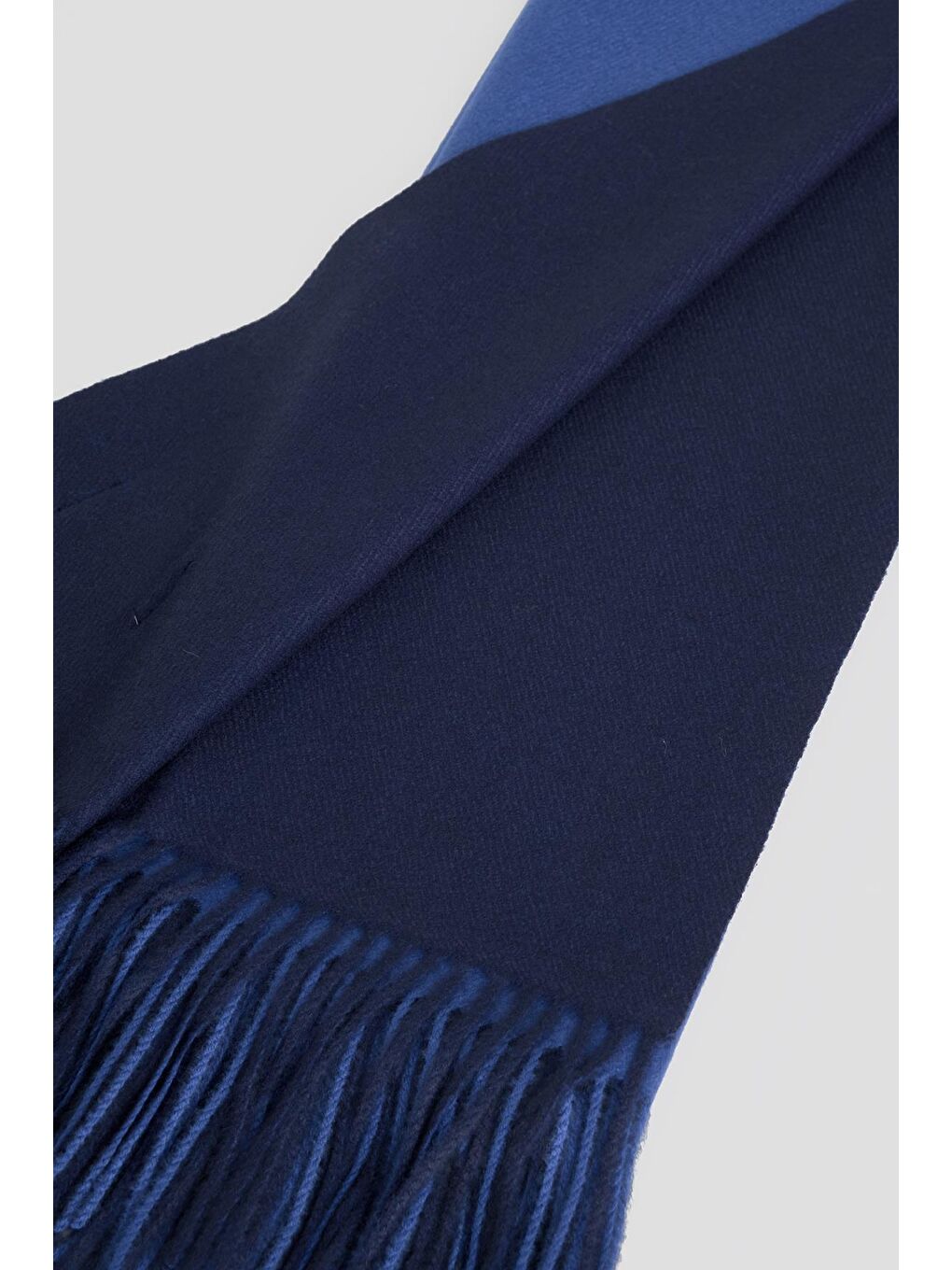 Mavi Püsküllü Akrilik Atkı Saks-5