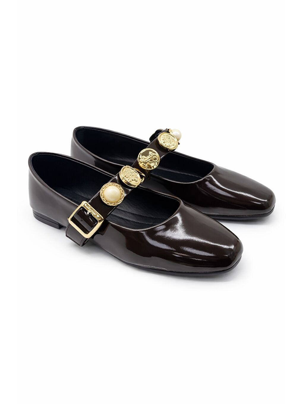 Kahverengi SH-1300 Düz Turalı Babet Günlük Kadın Ayakkabı  Ev Babeti