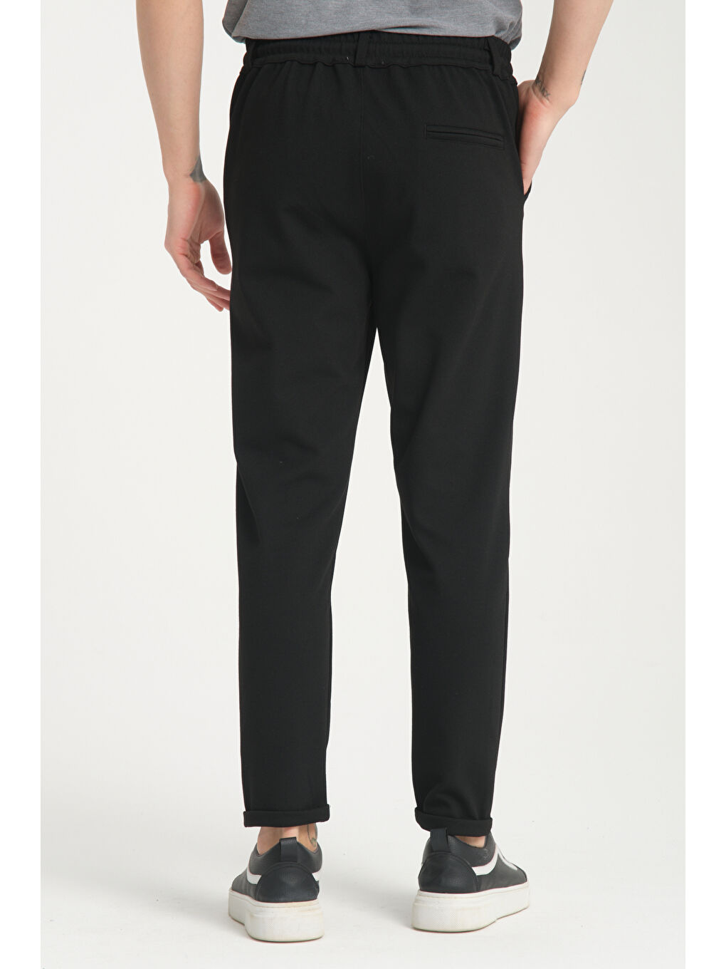 Siyah Duble Paça Diyagonel Erkek Pantolon 3527-3