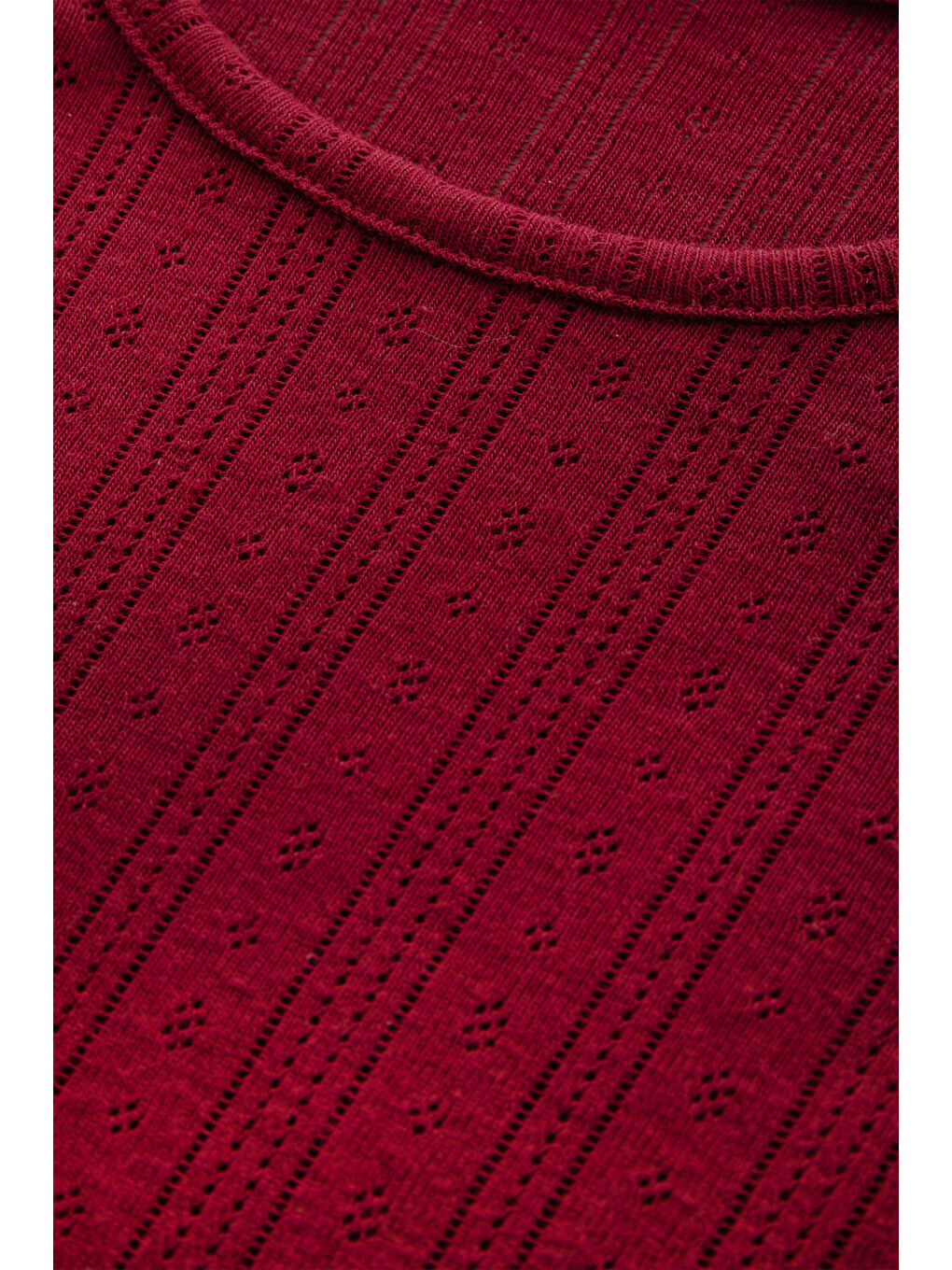 Bordo Kadın Pamuklu Kısa Kollu Baby Overloklu Pijama Takımı-2