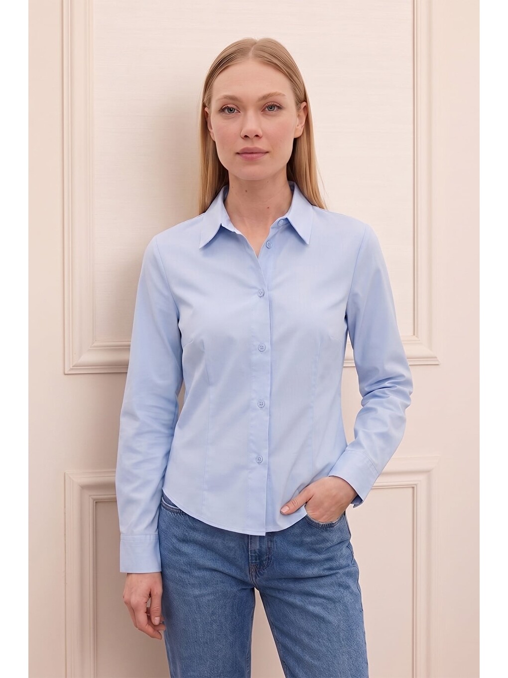 Mavi Basic Pensli Slim Fit Gömlek