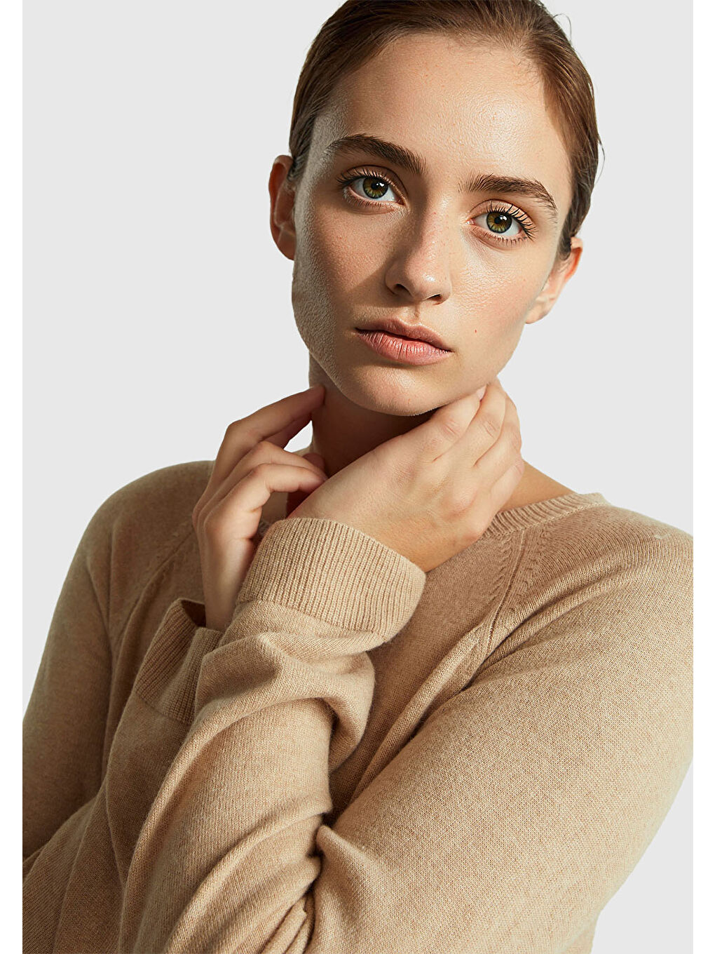 Kadın Turuncu Kaşmir Karışımlı Kazak-5