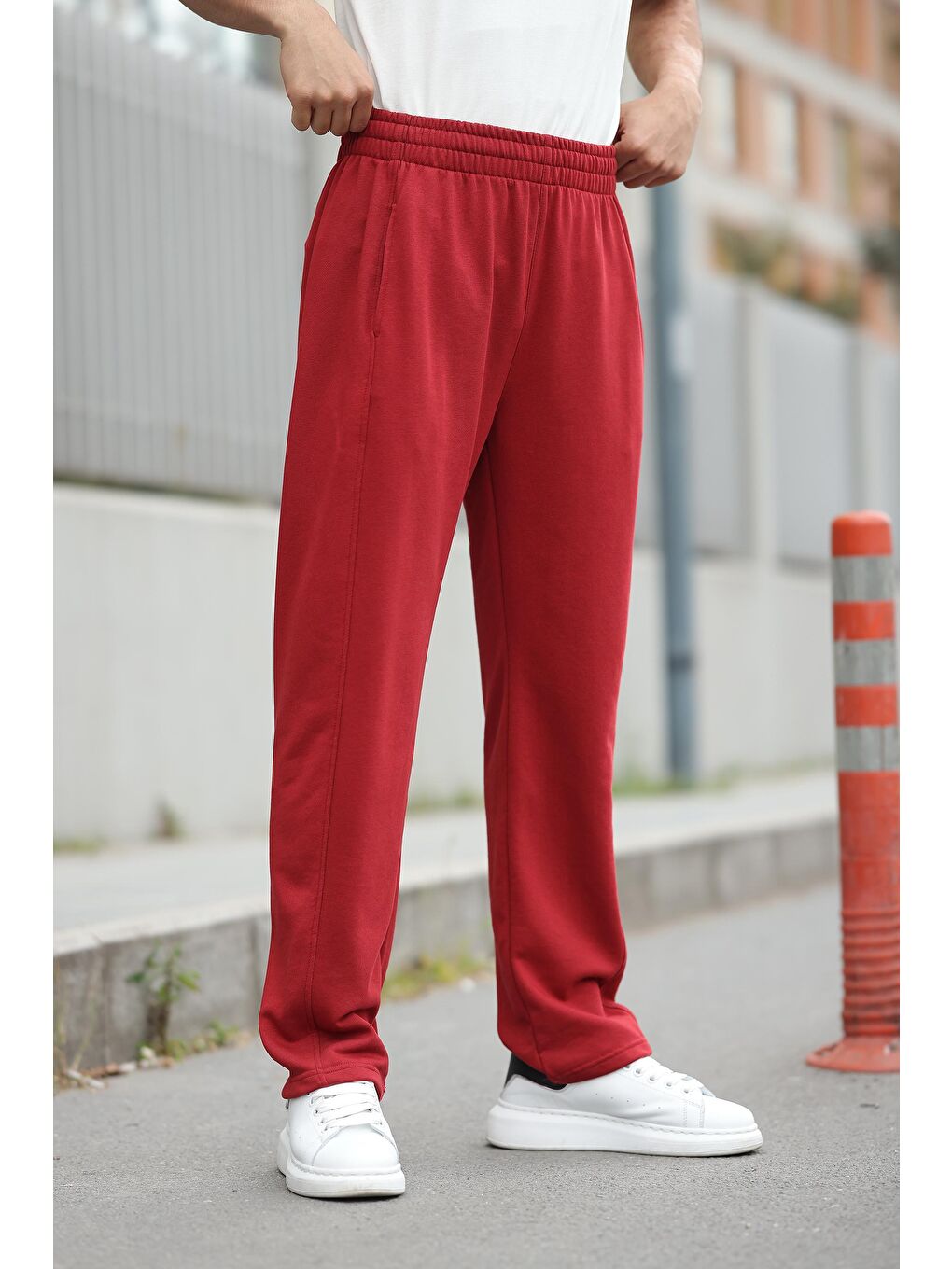 Bordo Rahat Kesim Erkek Eşofman Altı E6560-2