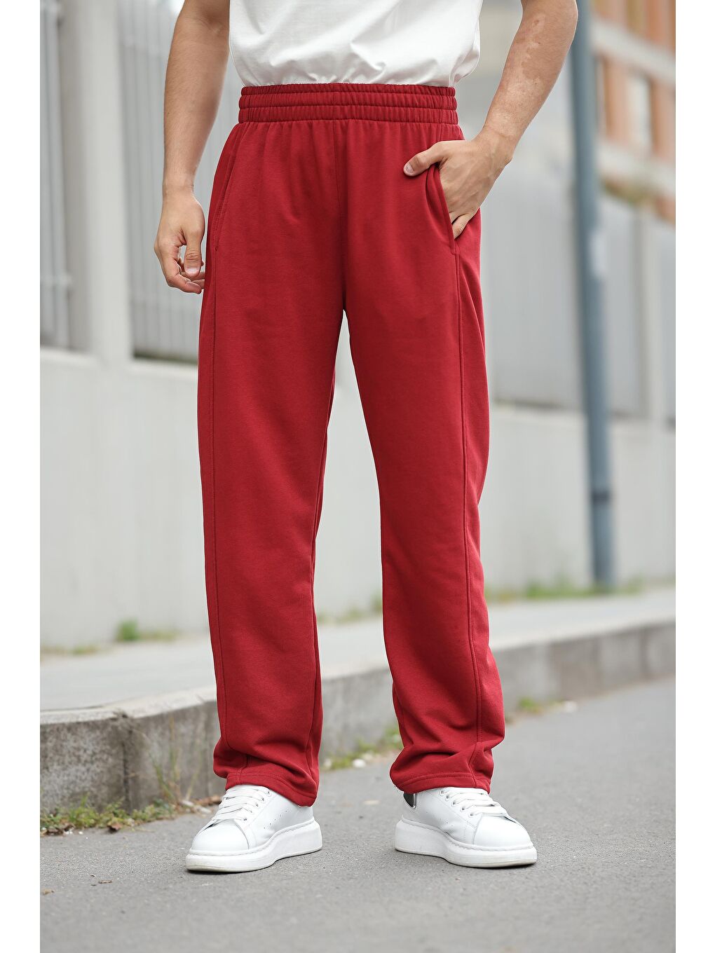 Bordo Rahat Kesim Erkek Eşofman Altı E6560-3