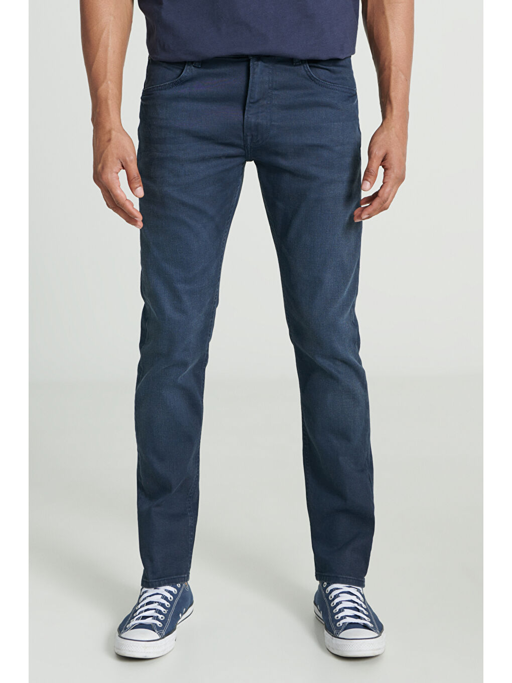 Slim Fit Dar Kesim Düşük Bel Antrasit Esnek Luke Jean Pantolon-3