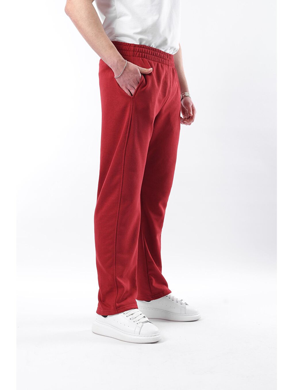 Bordo Rahat Kesim Erkek Eşofman Altı E6560-6