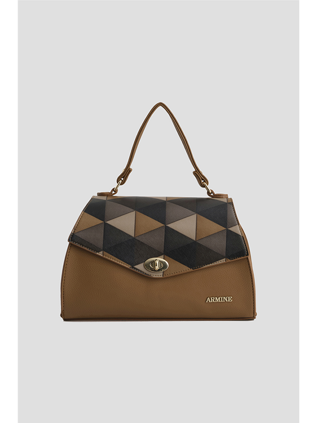 Kahverengi Çanta Ekose 25Yd7409 Taba