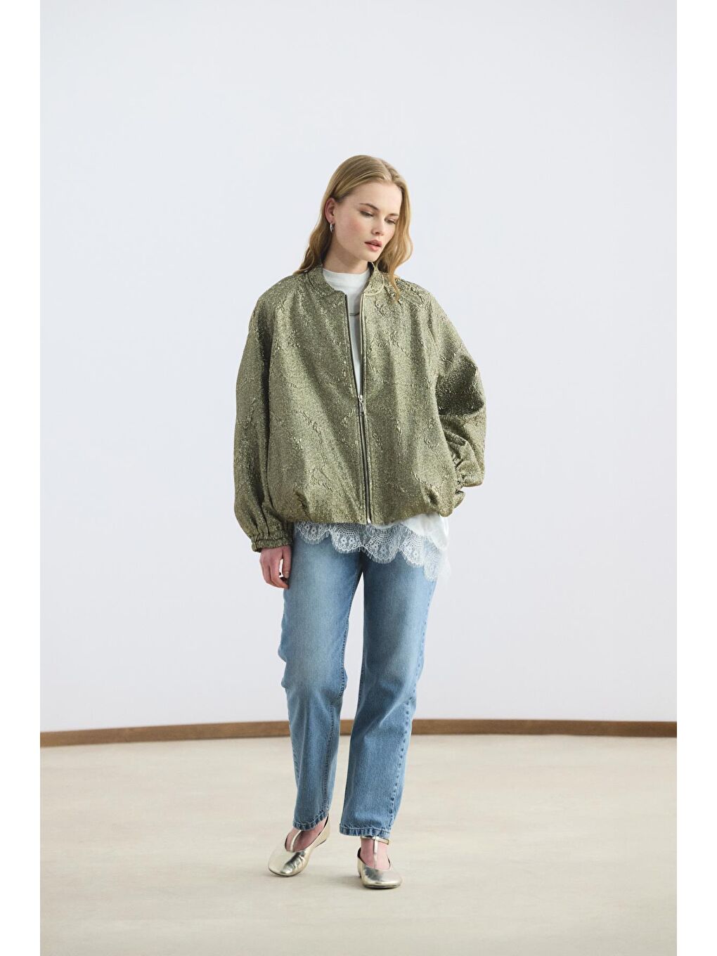 Yüksek Bel Düz Paça Jean Pantolon Açık Mavi-1